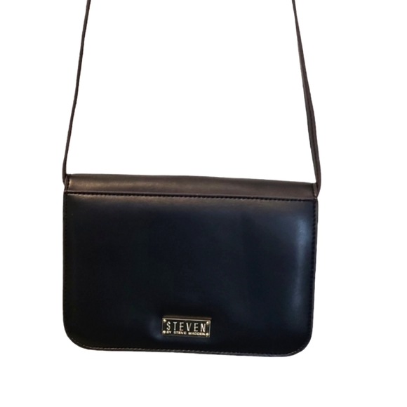Steven by Steve Madden Black Leather Crossbody Bag - Picture 2 of 10